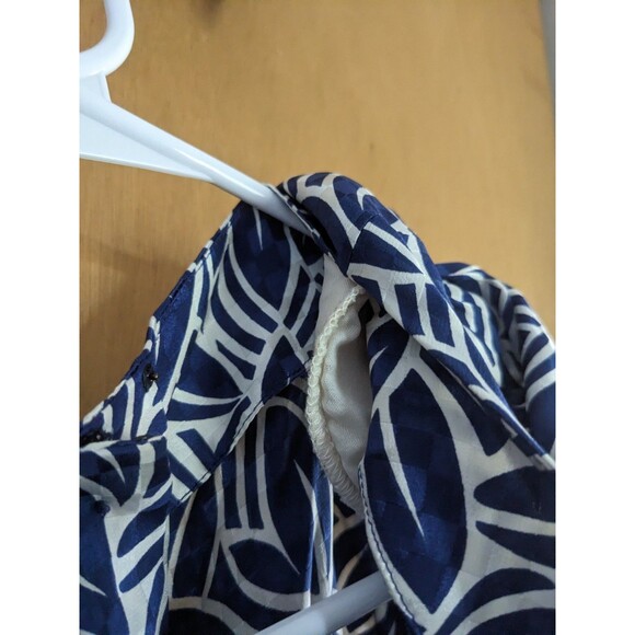 Maggie London by Jeannene Booher 100% Silk Blue Drop Waist Ruffle Hem Dress - Picture 4 of 11